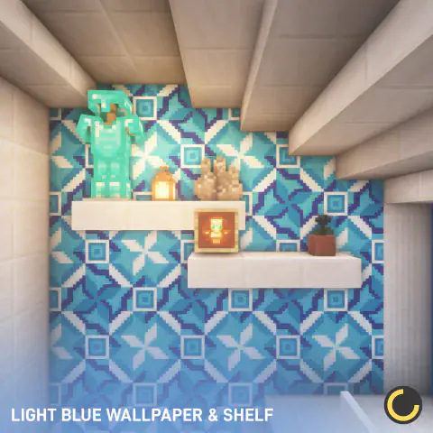 Light Blue Wallpaper + Shelf